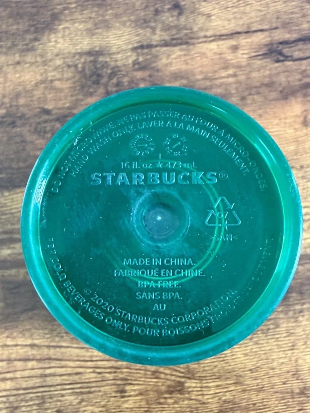 NWT Starbucks Iridescent Green Tumbler with Pink Straw and Black Lid, 14 Oz